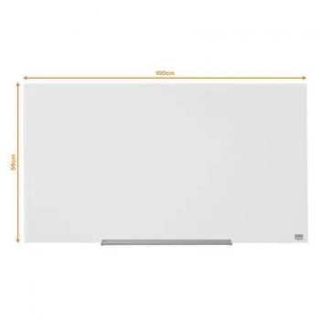 Pizarra de Cristal Blanca 993x559 mm   Nobo Diamond Glass 1905176