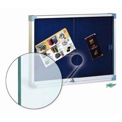 Vitrina Faibo 664T-1A 60x80 tapizado azul