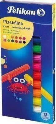 Plastilina Pelikan 107 gramos caja 12 pastillas surtidas colores fluorescente 602334