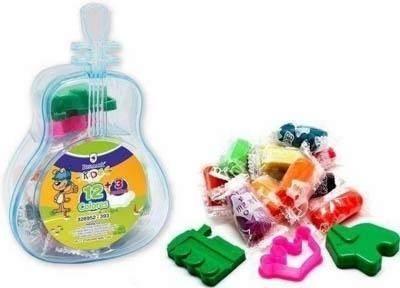 Plastilina guitarra + 3 moldes Bismark caja 12 unidades 328952