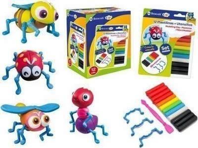 Plastilina animales Bismark 100gr 12 unidades cortador + patas 327345