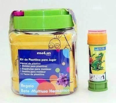 Tarro surtido de 10 plastilinas + 7 accesorios PTL977-T Molin