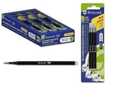 Recambio Boligrafo Bismark borrable Blister Negro C/3 327533