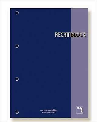 Recambio Pacsa A4 Azul 80H cuadros 5X5 21161 90G