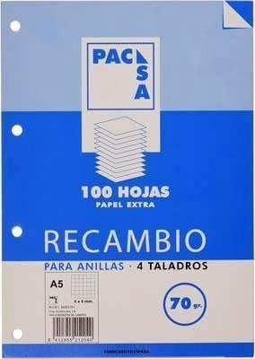 Recambio Pacsa cuarto cuadros 4x4 100H. 70g 4 taladros 21204