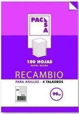 Recambio Pacsa pauta 3.5 90 gramos paquete 100 hojas A4 21265