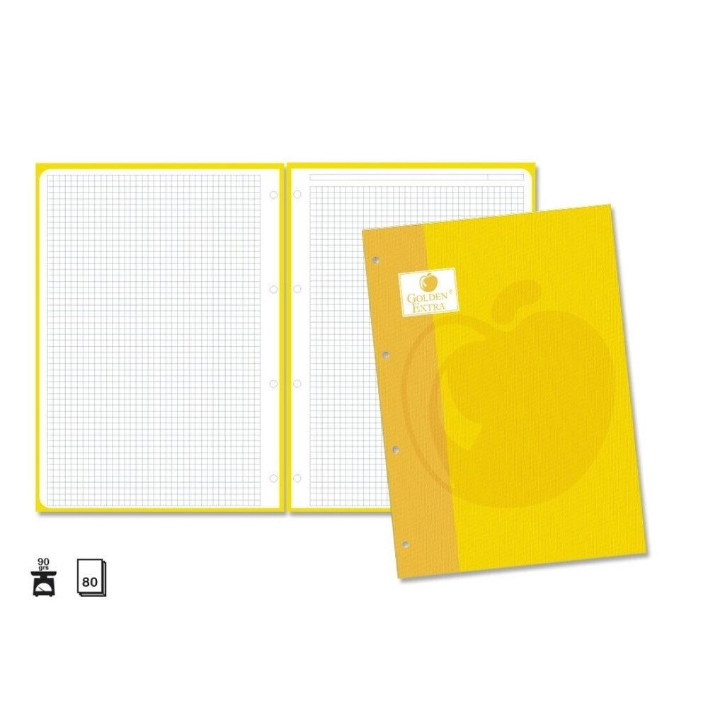 Recambio Golden A4 80 hojas 90 gramos cuadros 5x5 amarillo 323830
