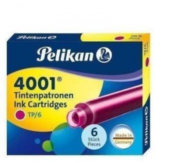 Recambio pluma Pelikan caja de 6 rosa 4001TP/6 321075