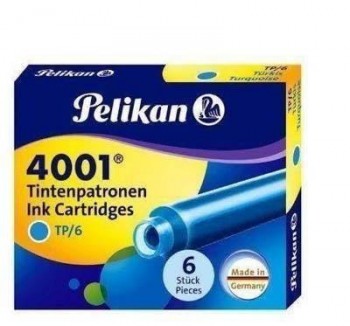 Recambio pluma Pelikan caja de 6 azul turquesa 4001TP/6 301705