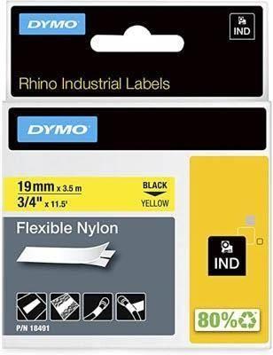 Cinta Dymo Rhino 18491 AmarilloLO ID1-19 NYLON 718090