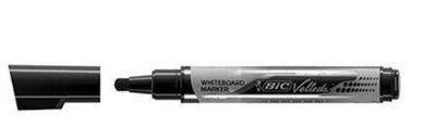 Rotulador Velleda Bic negro punta redonta gruesa tinta liquida C/12 902096