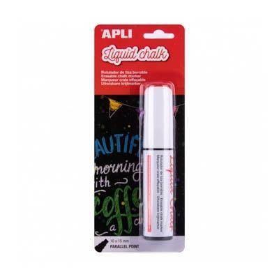 Rotulador Apli Tiza Liquida 15MM. punta biselada 13960 B/1 Blanco