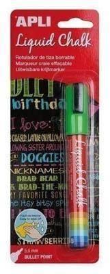 Rotulador Apli Tiza Liquida 5,5MM. punta redonda 13958 verde