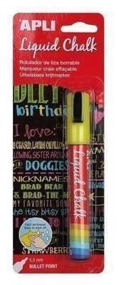 Rotulador Apli Tiza Liquida 5,5MM. punta redonda 13956 amarillo