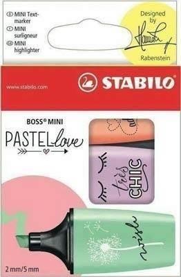 Rotulador fluorescente Stabilo Bos pastel mini estuche 3 07/03-47