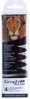Rotulador Graph blister 4 unidades tonos tierra punta pincel 43330