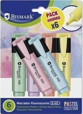 Rotulador fluorescente pastel Bismark blister 6 unidades 327742
