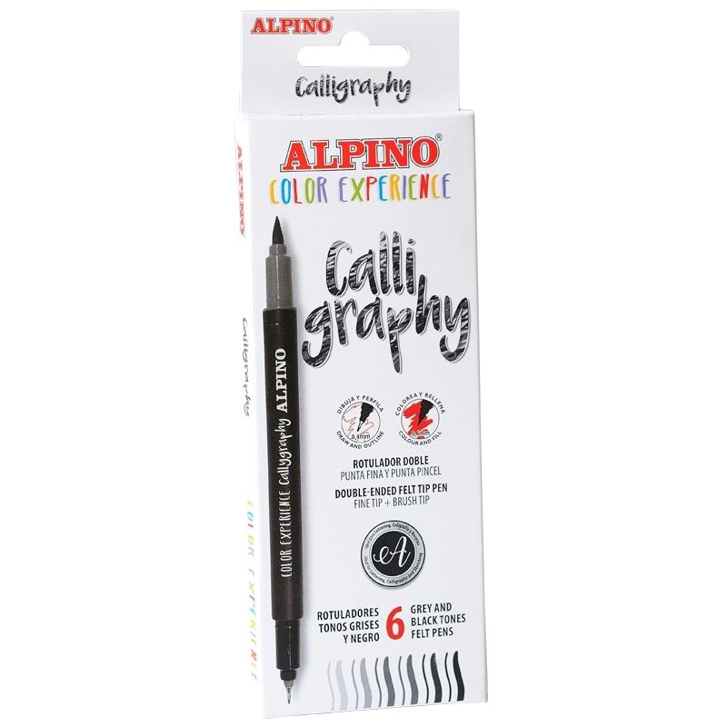 Rotulador Alpino AR001040 C/6 calligraphy set doble