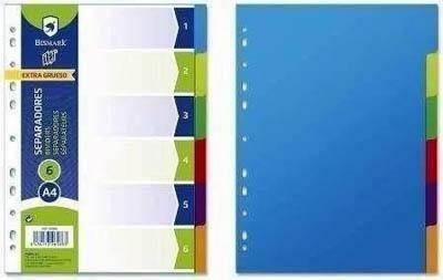 Separador Bismark polipropileno 6 separadores extra A4 326588