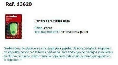 Taladro Apli 13628 Papel Hoja Verde