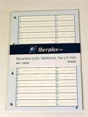 Recambio Telefonico Iberplas P/5 24 hojas 1032N11