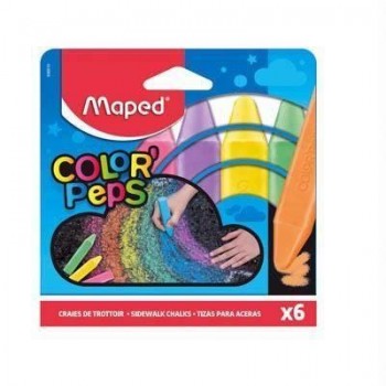 Tiza Maped caja de 6 colores aceras 936010