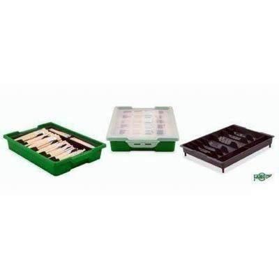 Caja apilable pequeña Faibo 885 con tapa y bandeja clasificatoria surtida