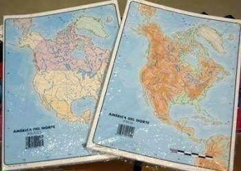 Mapas Mudos Paquete 50 America del norte Fisico 514