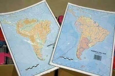 Mapas Mudos Paquete 50 America del sur Fisico 515