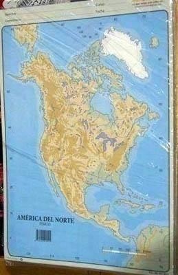 Mapas Mudos Paquete100 America del norte Fisico