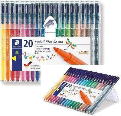 Paq.20 rotuladores Staedtler Triplus Color punta fieltro media trazo 1mm surtidos