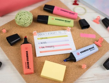 Rotulador fluorescente Stabilo Boss pastel estuche 4 colores surtido 70/4-2