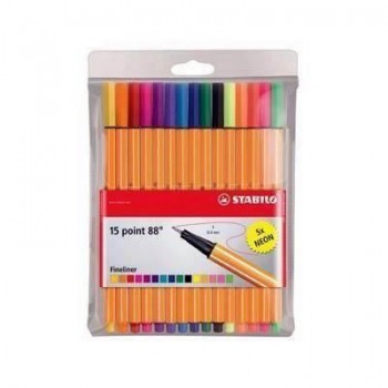 Rotulador Stabilo b/15 Point 88 8815-3 surtido