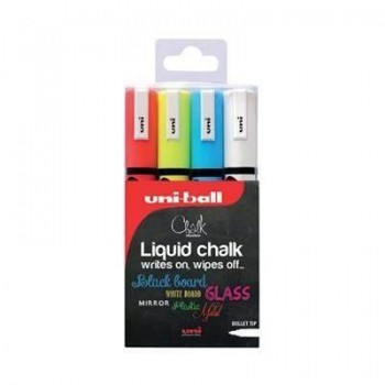 Paq.4 marcadores tiza líquida Uni Chalk 1,8-2,5mm