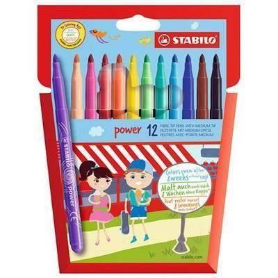 C.12 rotuladores Stabilo Power colores surtidos