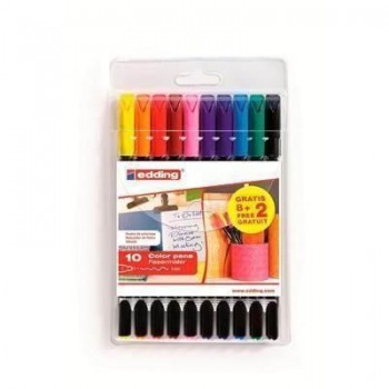 Estuche 8+2 rotuladores edding 1200 colores surtidos
