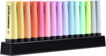 Rotulador fluorescente Stabilo Boss estuche 15 pastel colores surtidos  7015-02-5