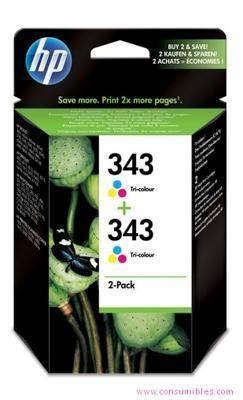 Ink HP original CB332EE  nº343 pack de 2 tricolor