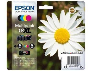 Pack 4 Cartuchos Ink-Jet Epson C13T18164012 alta capacidad Negro + Tricolor