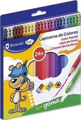Lapiz color con goma Bismark blister 24 unidades 329309