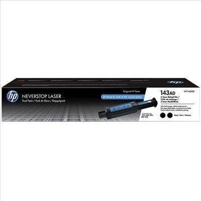 Paq. 2 kit de recarga de toner HP 143A Neverstop