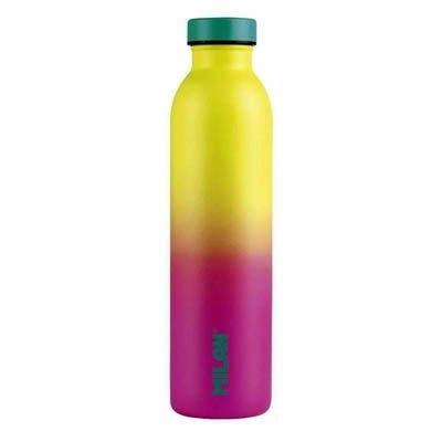 643020SN Botella isotérmica de acero inoxidable 591 ml serie Sunset, rosa - amarillo