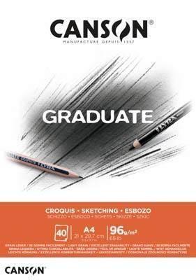 Bloc Enc 21x29,7 40H Canson Graduate Croquis Fino 96g C400110362