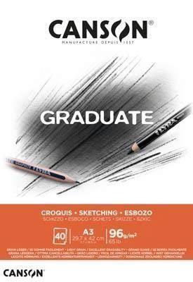 Bloc Enc 29,7x42 40H Canson Graduate Croquis Fino 96g C400110363
