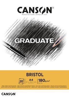 Bloc Enc 21x29,7 20H Canson Graduate Bristol Extraliso 180g C400110383
