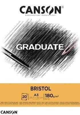 Bloc Enc 29,7x42 20H Canson Graduate Bristol Extraliso 180g C400110384