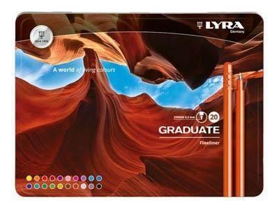 Rotulador Lyra Graduate Fineliner Est. Metal 20 Uds. L6771200
