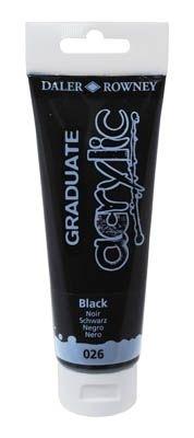 Pintura acrilica Graduate Acrylic negro Tubo120Ml D123120026