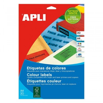 Etiqueta Fotocopiadora Apli 14598 99,1X38,1 20H. Verde