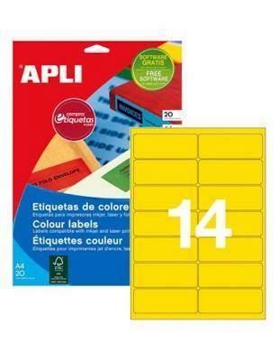 Etiqueta Fotocopiadora Apli 14600 99,1X38,1 20H. amarillo